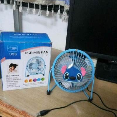 蓝色小旋风史迪奇USB风扇转卖 夏日清凉好物，萌力与实用并存